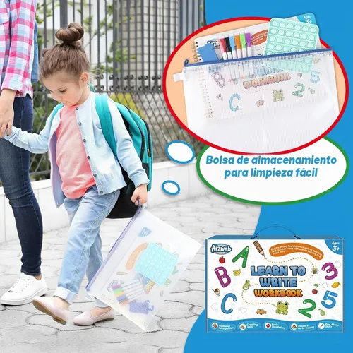 Vista 6 de Aizweb Práctica de escritura a mano para niños, aprender a escribir, actividades de aprendizaje preescolar preescolar de jardín de infantes, libro