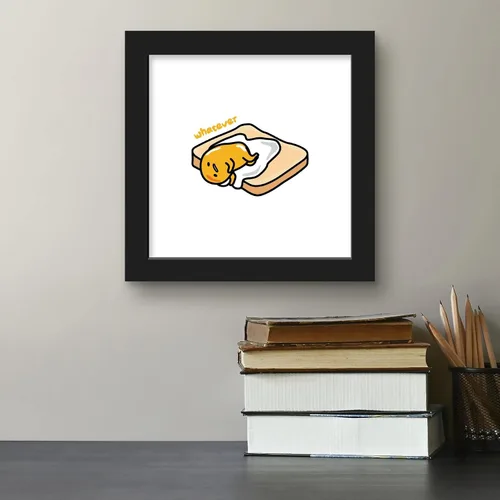 Vista 5 de Trends International Gallery Pops Gudetama - Póster de pared Whatever Wall Art, 12 x 12 pulgadas, versión enmarcada en negro Versión con marco negro