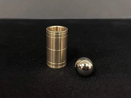 Vista 3 de MOMOMAGE Bola y tubo Misterio Trucos de magia de cerca ilusiones Trucos de truco de accesorios mentalismo mágico latón bola de acero fregadero abajo