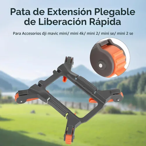 Vista 2 de O'woda Tren de aterrizaje plegable para DJI Mini 2 SE/Mini 2/Mini 4K/Mavic Mini/SE Drone Peso ligero de liberación rápida extendida Aumentar
