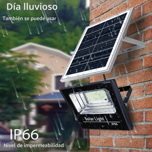 Vista 2 de UT - Luces solares para exteriores, 56 luces LED de seguridad solar con control remoto, sensor automático del atardecer al amanecer IP66