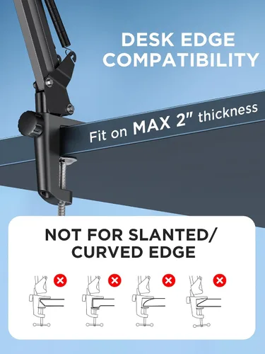 Vista 8 de InnoGear Soporte de micrófono con brazo de brazo para Blue Yeti HyperX QuadCast SoloCast Snowball Fifine Shure SM7B y otros micrófonos, brazo