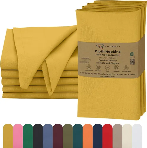 Vista 49 de Ruvanti - Servilletas de tela, paquete de 6, 45x45 centímetros, 100% algodón, lavables, suaves y absorbentes, perfectas para bodas, cenas de Belleza