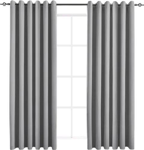 Vista 62 de Cortinas opacas para dormitorio, con aislamiento térmico y bloqueo de luz, para oscurecer la habitación, cortinas con ojales sólidos para ventana