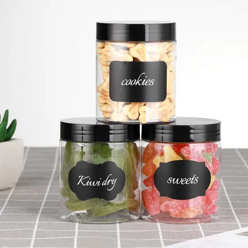 Vista 8 de Dabacc Tarros de plástico de 8 onzas con tapas, paquete de 24 recipientes de plástico transparente para almacenamiento de alimentos de cocina