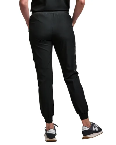 Vista 5 de Green Town Conjunto de ropa quirúrgica para mujer, pantalón deportivo y parte superior con cuello en V, 5 bolsillos, cintura de yoga, uniforme