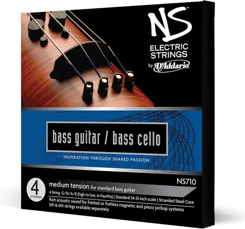 Vista 4 de D'Addario NS Electric Bass/Violonchelo Single A String, escala 4/4, tensión media