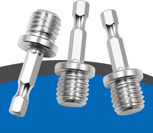 Vista 4 de Adaptador de taladro hexagonal Conector de carpintería M14 Llave eléctrica de división Adapta tu taladro eléctrico a alto par de enchufes de taladro