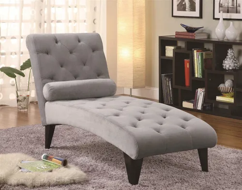 Vista 2 de Coaster Furniture - Tumbona copetuda con cojín pequeño gris 550067