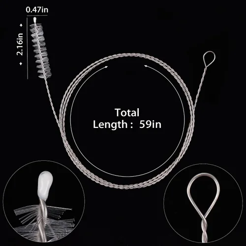 Vista 6 de Cepillo de drenaje flexible - Limpiador de nailon extra largo para limpiar fregadero de plomería nevera tubo flaco tubo de aire manguera herramienta