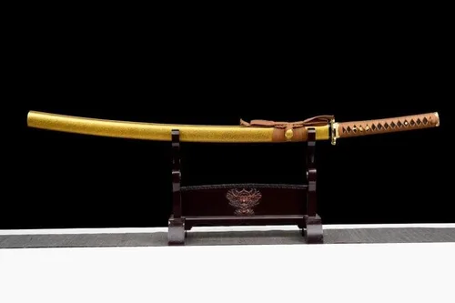Vista 4 de Espada katana japonesa samurái forjada a mano real hoja de acero al carbono 1060 con endurecimiento tradicional y espiga completa