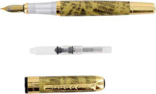 Vista 5 de JinHao 250 Golden Yellow Blend Gold Trim - Pluma estilográfica - Mediano