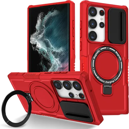 Vista 90 de Funda magnética para Samsung Galaxy Note 20 Ultra, soporte para teléfono, funda protectora mate a prueba de golpes, funda protectora para teléfono