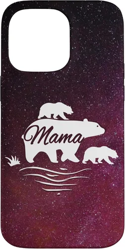 Vista 21 de Mama Bear with 2 Cubs Space Stars Galaxy Mama Bear Case for iPhone 17