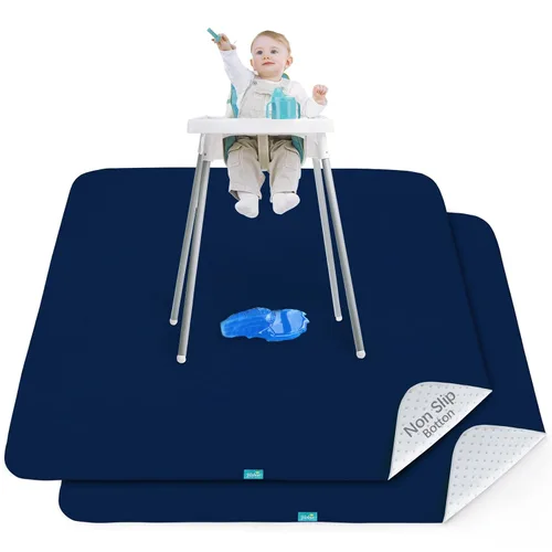 Vista 9 de Paquete de 2 alfombrillas antisalpicaduras para debajo de la silla alta, artes, manualidades y desorden alimentario, tapete antideslizante