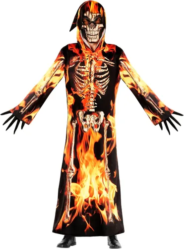 Vista 5 de Morph Disfraz de la parca de fuego para niños, disfraz de la parca para niños, disfraces aterradores para niños, disfraces de la parca para niños