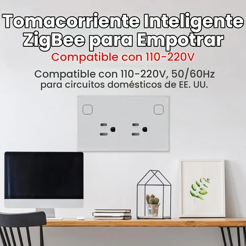 Vista 5 de Salida inteligente,Monitoreo de energía,Necesita Zigbee Hub,Blanco