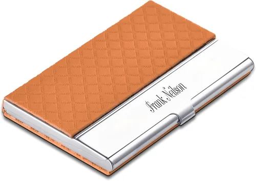 Vista 4 de Caramel Sweet Life 6 colores personalizados de acero inoxidable tarjeta de crédito titular de la caja grabado con texto personalizado (negro)