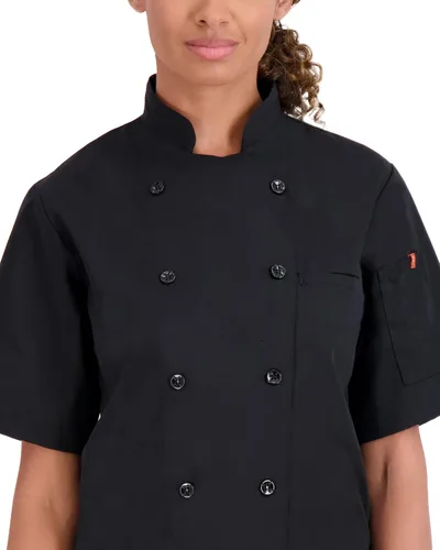 Vista 3 de Happy Chef Signature V2 - Abrigo de chef ligero de manga corta para mujer
