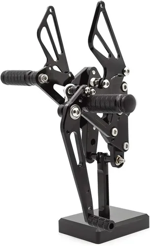 Vista 3 de FXCNC CNC FZ09 MT09 Billet Juego de clavijas traseras para motocicleta, reposapiés totalmente ajustables, compatibles con FZ-09 MT-09 2013-2020