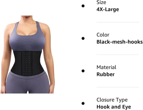 Vista 7 de FeelinGirl Women Latex Waist Trainer Tummy Control Corset Cincher Breathable Waist Trimmer Hourglass Body Shaper Girdle