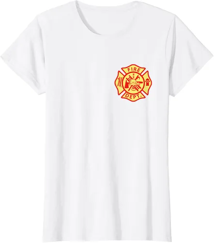 Vista 17 de Camiseta con logotipo de bomberos con símbolo de bombero, Negro
