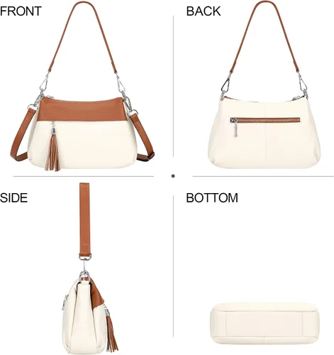 Vista 45 de Over Earth Genuine Leather Crossbody Bags for Women Small Hobo Handbags Shoulder Purses with 2 Detachable Straps