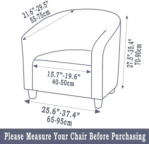 Vista 6 de ITFRO Funda de terciopelo elástico para silla de club, funda de sillón de barril para sofá, protector de muebles para sala de estar (gris)