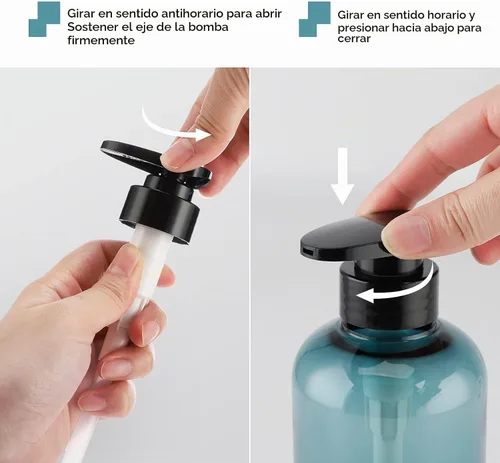 Vista 4 de Segbeauty Dispensadores de champú y acondicionador, botellas de bomba recargables de 10 onzas para ducha, 10.1 fl oz, dispensador de champú para Azul