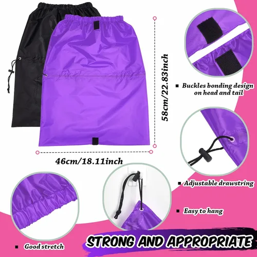 Vista 2 de SATINIOR 2 gorros de ducha extra grandes para trenza, impermeables, ajustables, reutilizables, con lazo de secado, gorros de pelo para mujeres