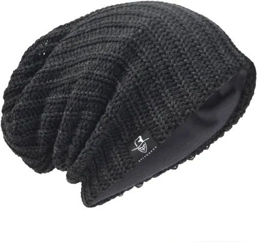 Vista 25 de Gorro de punto holgado con calavera de gran tamaño para hombre tipo skullcap