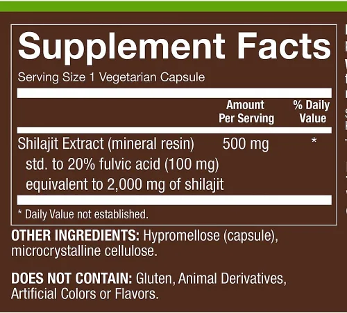 Vista 2 de Shilajit - Superalimento ayurvédico con ácido fúlvico y oligominerales (60 cápsulas)