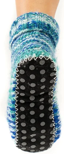 Vista 3 de Tibetan Socks Lana tejida a mano forro polar mediados botín zapatilla calcetín antideslizante suela