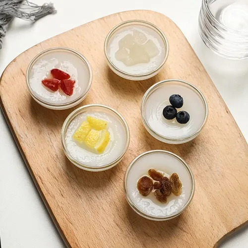Vista 2 de DOITOOL 6 cuencos de vidrio pequeños para preparación de comidas, apilables, transparentes, para postres, dulces, frutos secos, para preparación