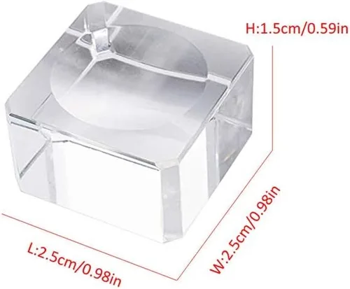 Vista 2 de Soporte cuadrado transparente de cristal, soporte de exhibición de bolas de cristal, soporte de exhibición de esfera, base de bola de cristal