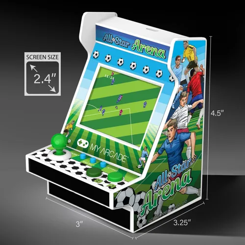Vista 5 de MY ARCADE All-Star Arena Nano Player - 4.5" Fully Playable Portable Mini Arcade Machine with 207 Retro Games, 2.4" Screen Color Display