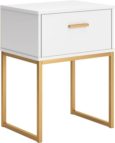 Vista 11 de Signature Design by Ashley Socalle - Mesita de noche moderna con 1 cajón con patas de metal, 26.02 pulgadas de alto, color negro