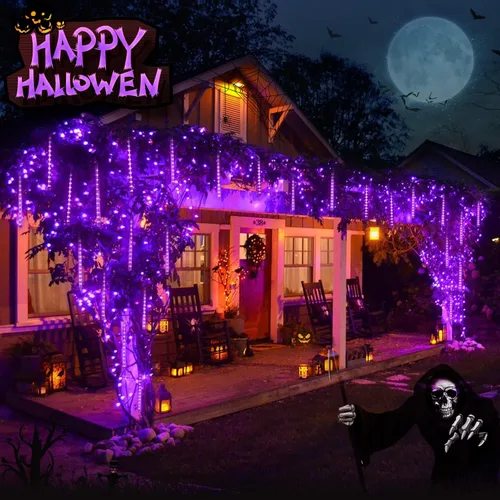 Vista 4 de JMEXSUSS Luces solares púrpuras de Halloween de las luces/250 luces de cadena de Halloween del LED