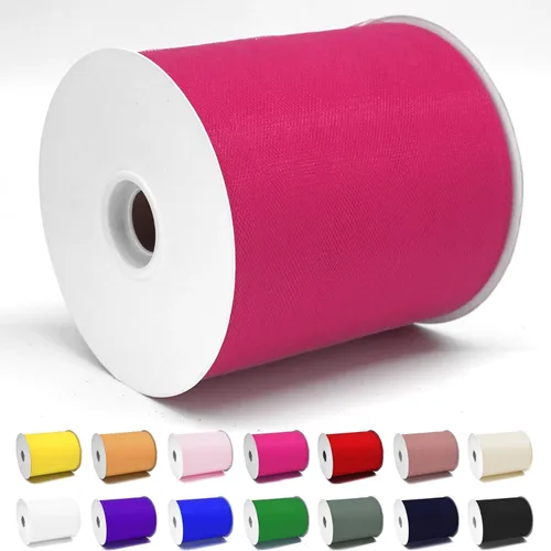 Vista 9 de Rollos de tela de tul verde ácido de 6 pulgadas por 100 yardas (300 pies) Cinta de tul para tutú, falda, envoltorio de regalo, decoración de boda