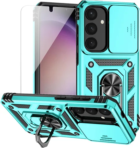 Vista 11 de Funda para Samsung Galaxy S24 con cubierta para lente de cámara, protector de pantalla HD, doble capa de grado militar, probada contra caídas