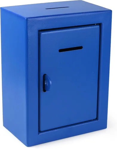 Vista 16 de Caja de Donación de Metal - Caja de Sugerencias con Ranura y Cerradura - Caja de Seguridad para Dinero - Caja de Depósito Segura - Caja
