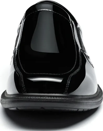 Vista 3 de Mocasines casuales sin cordones para hombre, zapatos elásticos con punta cuadrada, zapatos de vestir de boda, zapatos de lujo para oficina