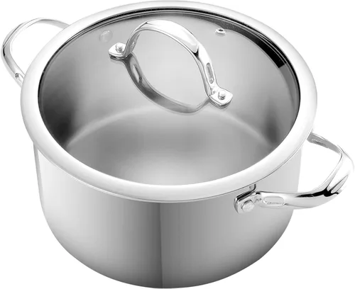 Vista 4 de Cooks Standard Olla de acero inoxidable de 6 cuartos con tapa y olla clásica de acero inoxidable de 8 cuartos de galón con tapa, 8 cuartos de galón