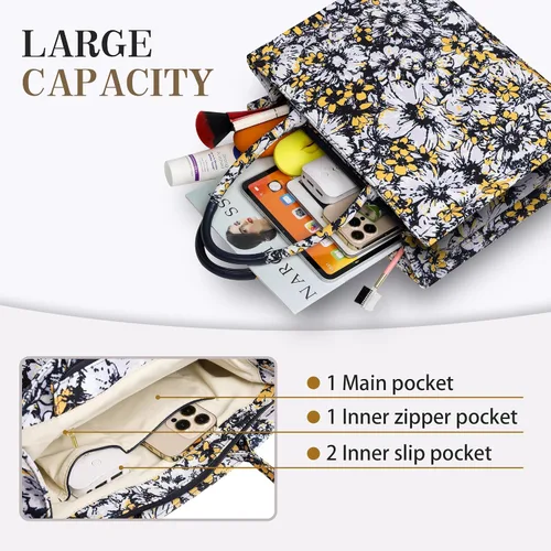 Vista 4 de ER.Roulour Bolsos cruzados para mujer, bolso de hombro a la moda con dos correas
