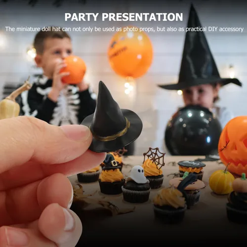Vista 7 de Witch Hat Decoration 24Pcs Miniature Witch Hats for Halloween Party Decor Perfect for Dollhouse Accessories