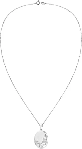 Vista 5 de AeraVida Collar con medallón de plata de ley con grabado floral para jardín, Metal, no conocido