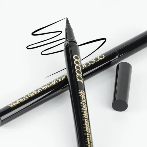 Vista 9 de Docolor - Lápiz delineador de ojos impermeable súper delgado y preciso, delineador líquido negro para todo el día, maquillaje profesional, lápiz