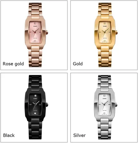 Vista 4 de VIGOROSO Square Watches for Women, Women's Wristwatches, Ladies Waterproof Stainless Steel Analog Small Dainty Gold Watch for Women