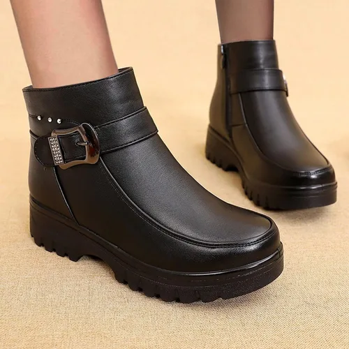 Vista 2 de Botas de tobillo para mujer botas de vaquero de meter en bloque de tacón grueso botas de equitación de media pantorrilla botas de boda