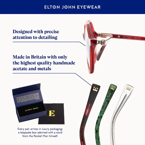 Vista 2 de Elton John Eyewear Tinted Glasses for Men & Women, Fashion Tint - Eyeglases with Non-Glare Lenses & 100% UV Protection